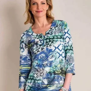 Sonderangebot Adelina T-Shirt 3/4 Arm Blau-Aqua