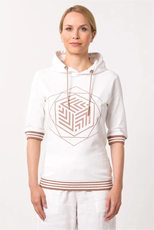 Abverkauf Serena Malin Shirt mit Kapuze offwhite-cappuccino