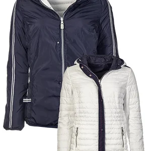 Geprüft Nickel Outerwear Damen Wendejacke Marine-Weiss