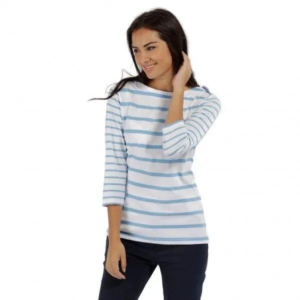 Preisknaller Regatta Parris Streifen T-Shirt weiss-hellblau