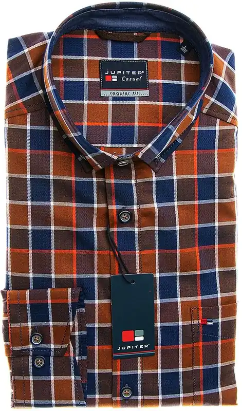 Jupiter Hemd karo orange Heißes Angebot
