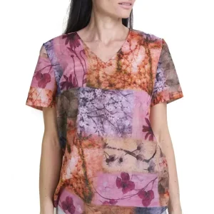 Rabatt Seidel Blusenshirt Floral Japan Halbarm