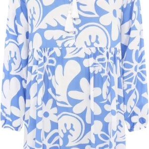Zwillingsherz Kleid Viscose Flower Paradise blau Billig
