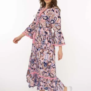 Zwillingsherz Maxikleid Paisleymuster Schnäppchen