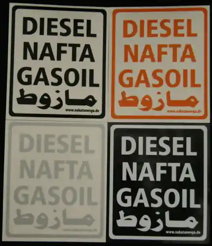 Günstig Dieselaufkleber, mehrsprachig
