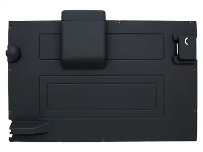 Neue Ware Hecktürverkleidung für Land Rover Defender bis MY02, schwarz, ohne Staunetz
