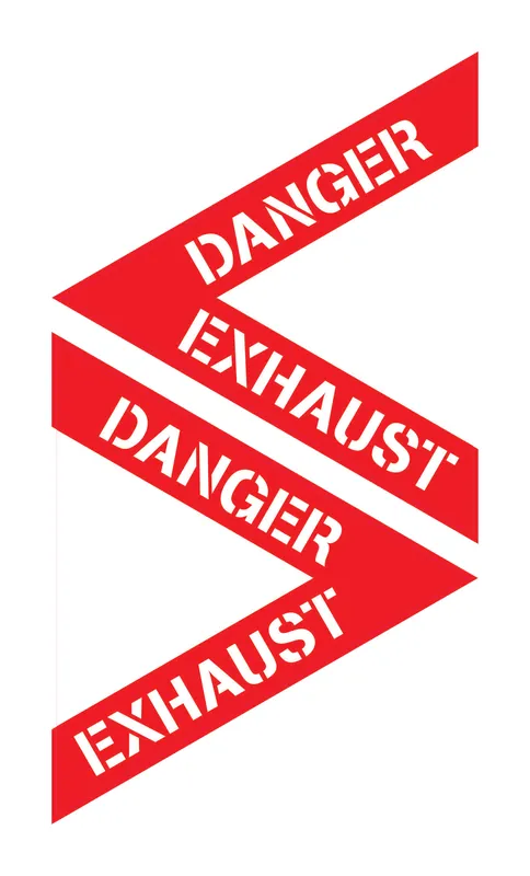 Aufkleber: DANGER EXHAUST Bestpreis