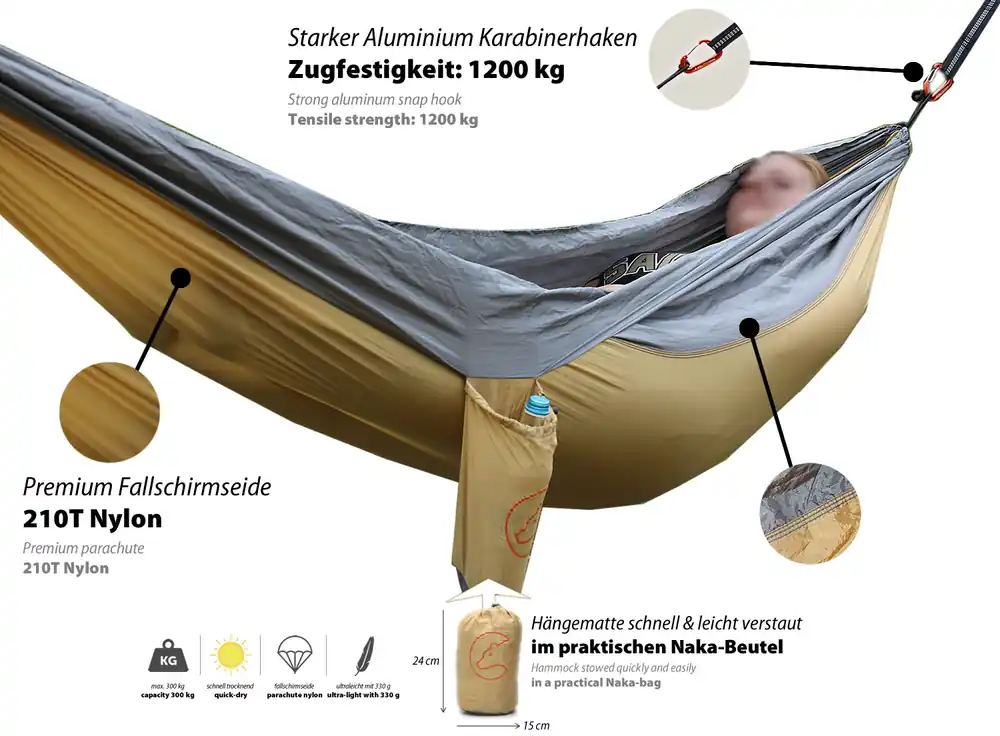 Bestpreis Hängematte inkl. Haken und Spannbändern