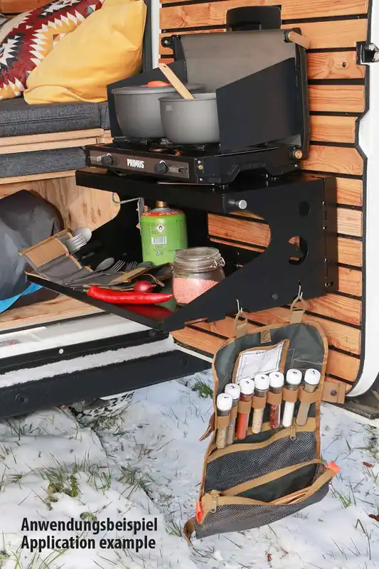 Nakatanenga Klapptisch, aus Aluminium, schwarz pulverbeschichtet Sofort Bestellen