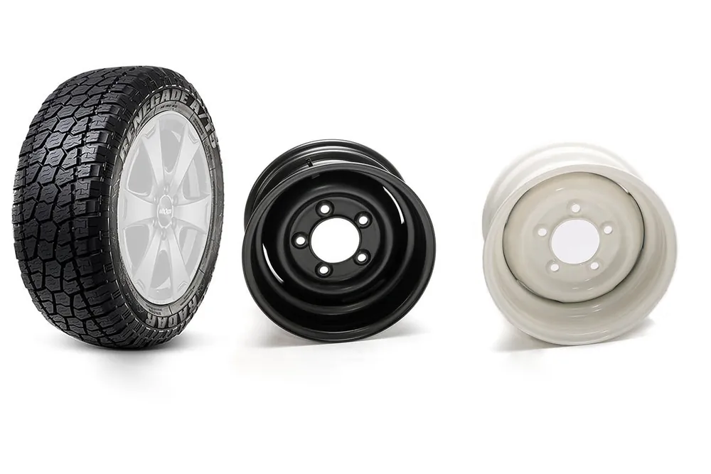 Komplettradsatz Radar Renegade A/T-5 Allterrain 265/75R16 116S auf ANR-Stahlfelge für Defender Schneller Versand