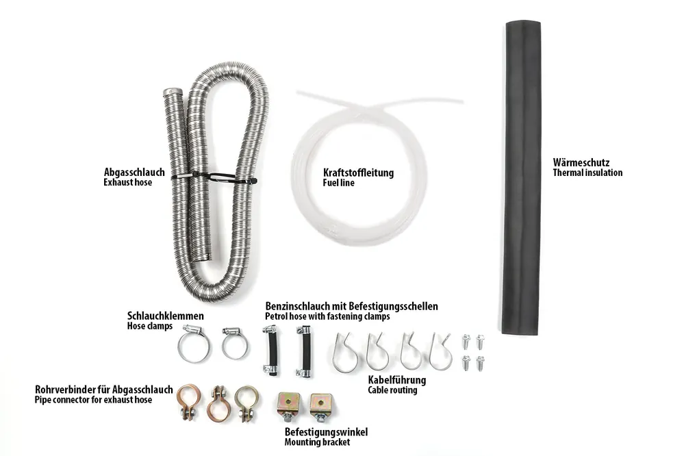 Expressversand Verschleißkit mit Abgasrohr für AUTOTERM Air 2D / 4D