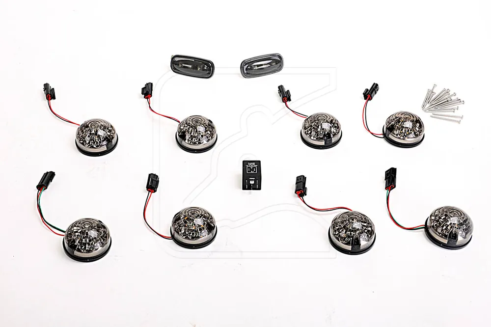 LED Signalleuchten Set in Smoke / Rauchgrau für Defender Preisknaller