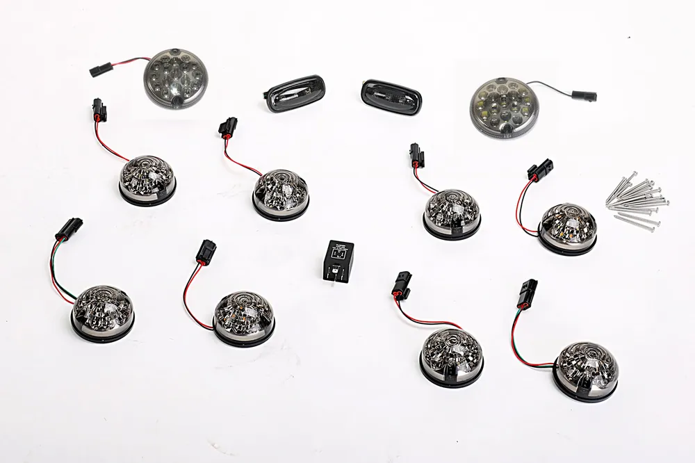 Sichere Zahlung LED Signalleuchten Set in Smoke / Rauchgrau für Defender