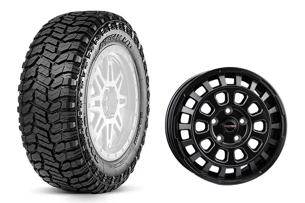 Jetzt Kaufen Grenadier Komplettradsatz Radar Renegade R/T +Mud Terrain 265/65R18 117Q auf Borbet CW7 Felgen