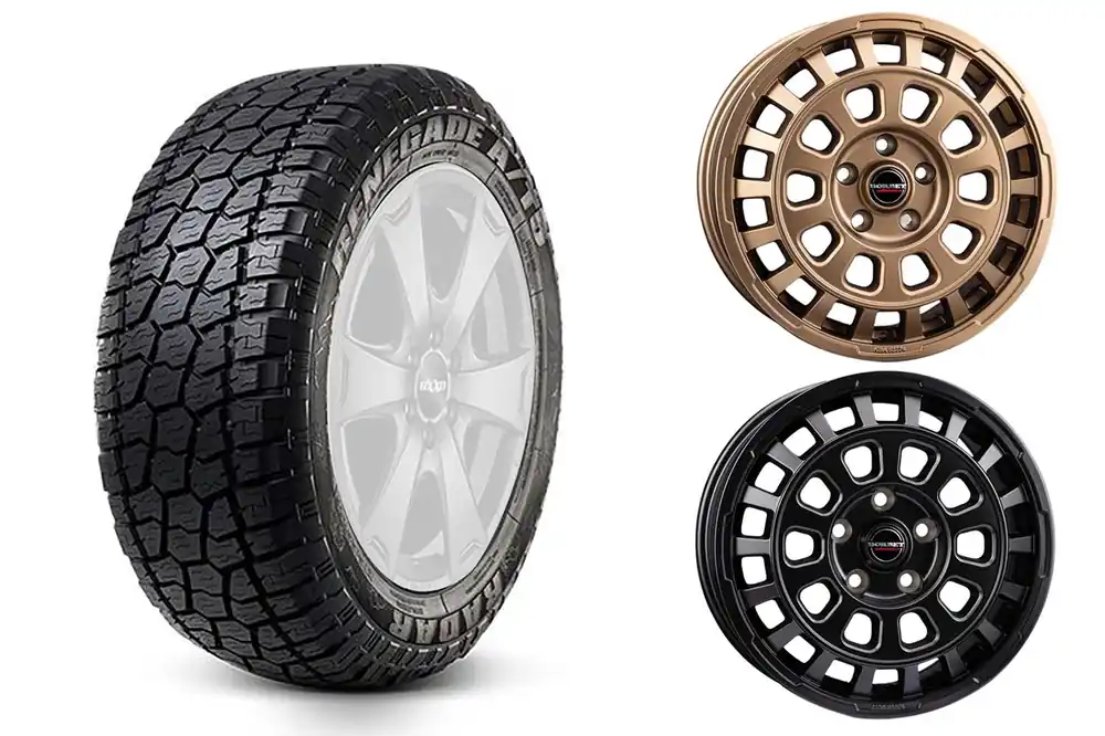 Grenadier Komplettradsatz Radar Renegade A/T-5 All Terrain 265/65R18 114H auf Borbet CW7 Felgen Sale