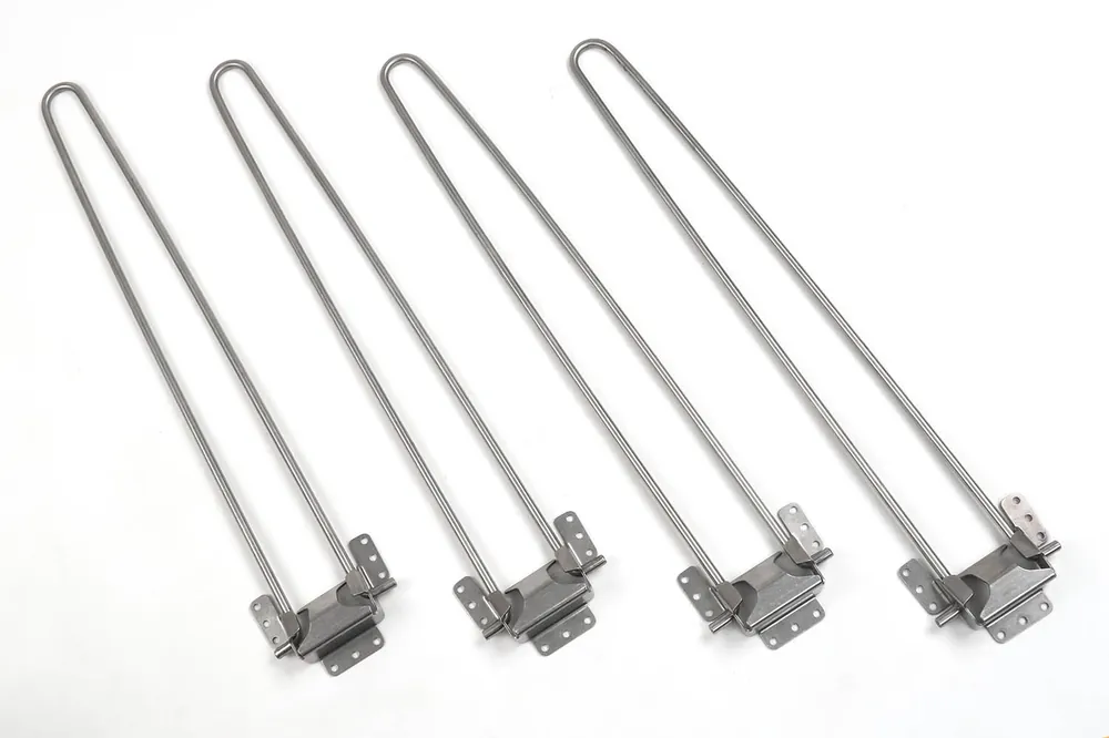 4er Set Metall-Füße für Transformer Holzdeckel 48L und 90L Neue Ware