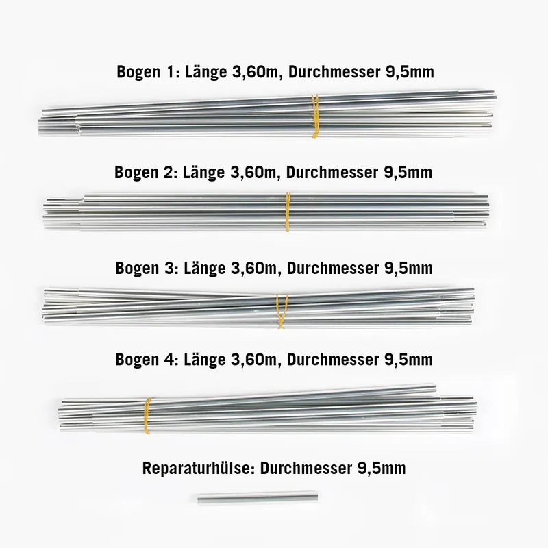 Alaska 4 Gestängeset Zeltgestänge-Set Versand Am Gleichen Tag