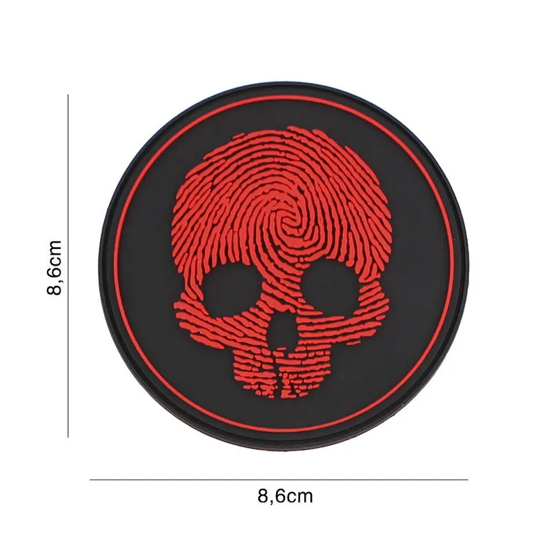 Klett Patch 3D PVC No. 5119 Fingerprint Skull rot 8,6 x 8,6 cm Bestseller