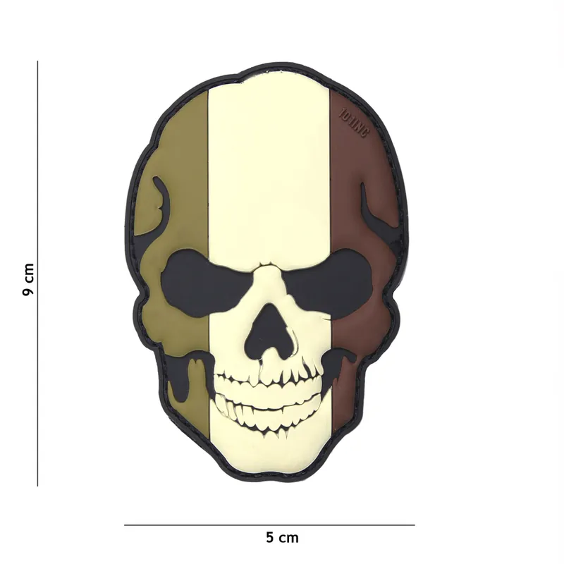 Neue Kollektion Klett Patch 3D PVC No.16005 France Skull bunt 9 x 5