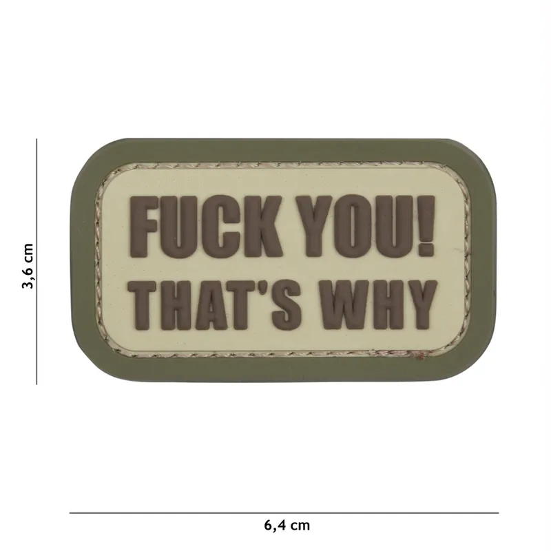 Schneller Versand Klett Patch 3D PVC No.11144 Fuck You coyote 3,6 x 6,4