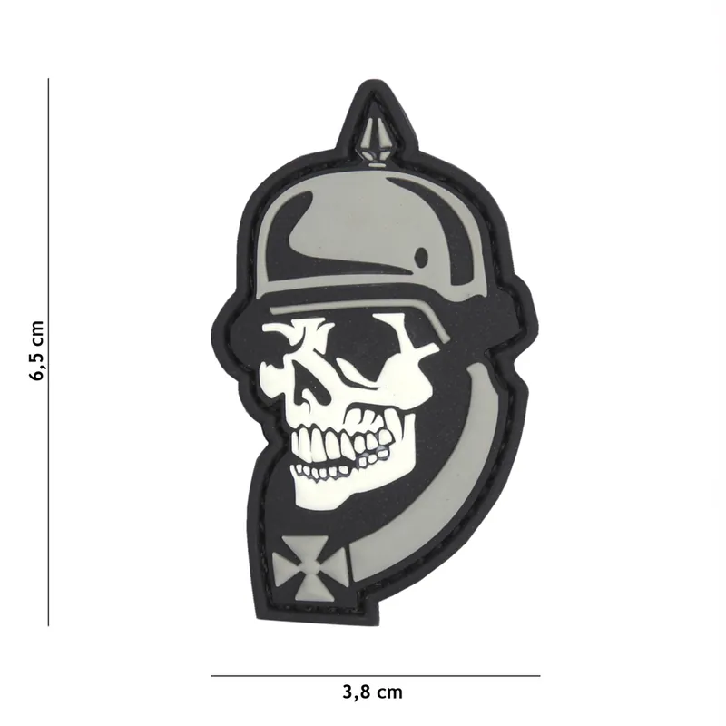 Meistverkauft Klett Patch 3D PVC No.20046 WWK I Skull grau 3,8 x 6,5