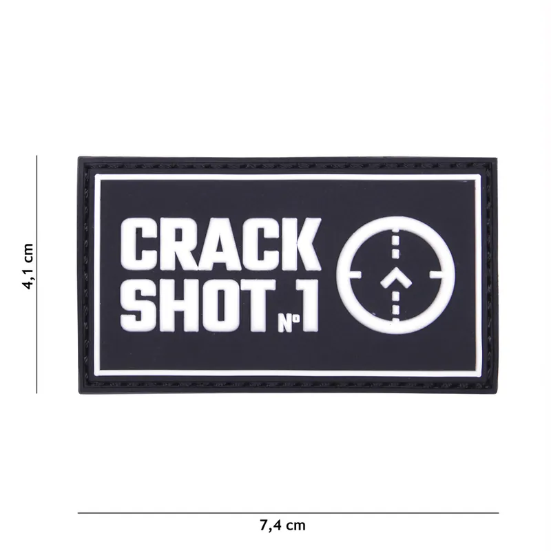 Sale Klett Patch 3D PVC No.17021 Crack Shot schwarz 4,1 x 7,4