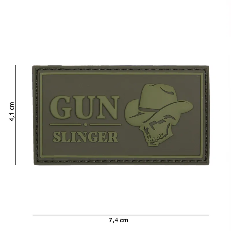 Klett Patch 3D PVC No.16053 Gun Slinger Cowboy grün 4,1 x 7,4 Finale Aktion