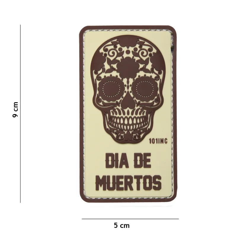 Finale Aktion Klett Patch 3D PVC No.16013 Dia de Muertos bunt 9 x 5
