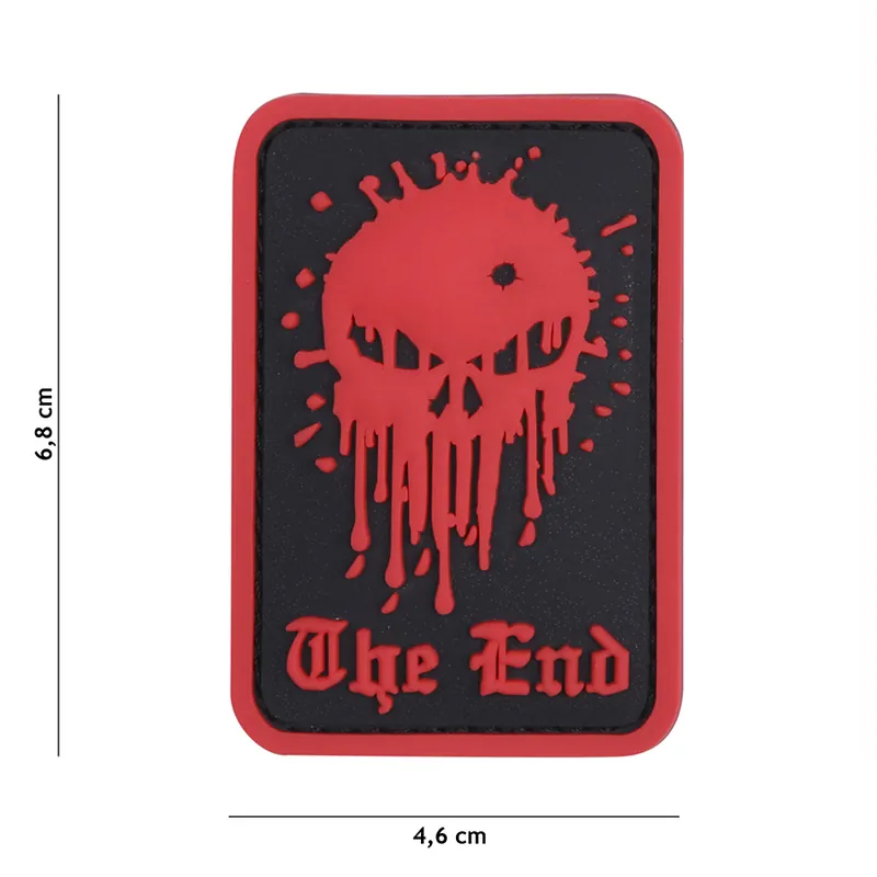 Neu Klett Patch 3D No.19063 Skull The End schwarz/rot 6,8 x 4,6