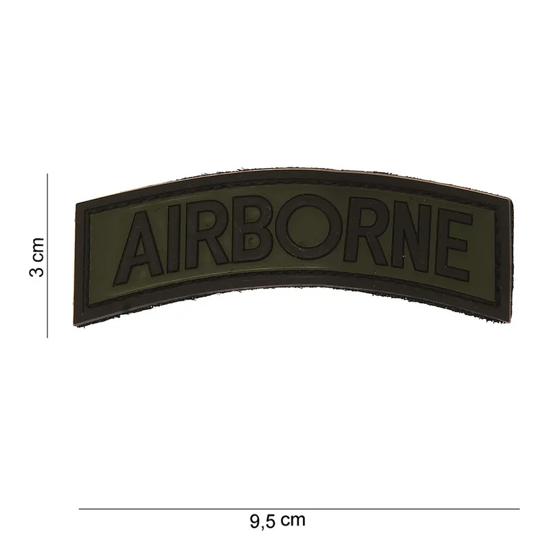 PVC Patch No.11161 Airborne grün/schwarz 3 x 9,5 Sonderangebot