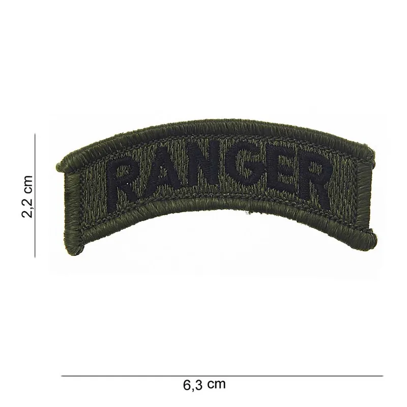 Aufnäher Ranger oliv/schwarz 2,2 x 6,3 Beliebt