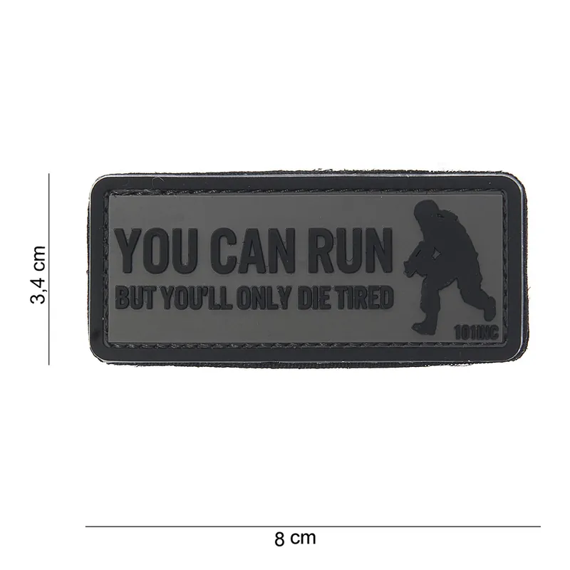 Sichere Zahlung PVC Patch No.10064 YOU CAN RUN grau 3,4 x 8