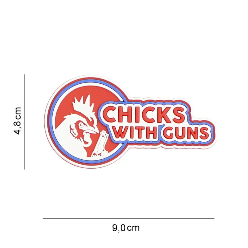 Klett Patch 3D PVC No.8094 Chicks with guns red 4,8 x 9 Begrenztes Angebot