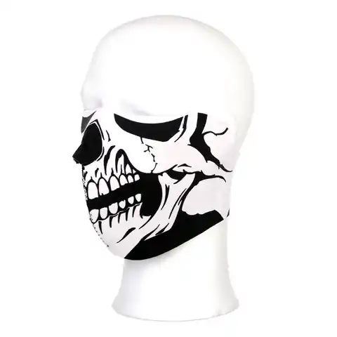 Markenprodukt Biker Halbmaske Skull schwarz