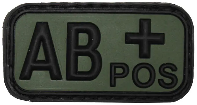 Ausverkauf Klett Patch 3D Blutgruppe AB POS