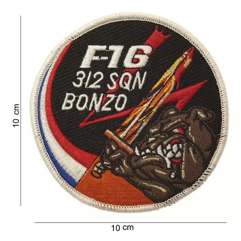 Wochenendangebot Aufnäher F-16 312 SQN Bonzo mehrfarbig 10 x 10 selbstklebend