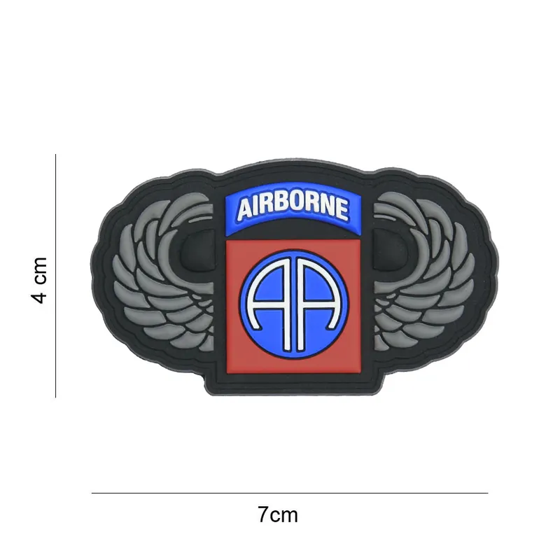 Klett Patch 3D PVC No.8079 82nd Airborne silver wings 4 x 7 Neu