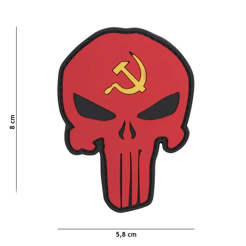 Solange Der Vorrat Reicht Klett Patch 3D PVC No.9001 Punisher Russland Hammer und Sichel 5,8 x 8