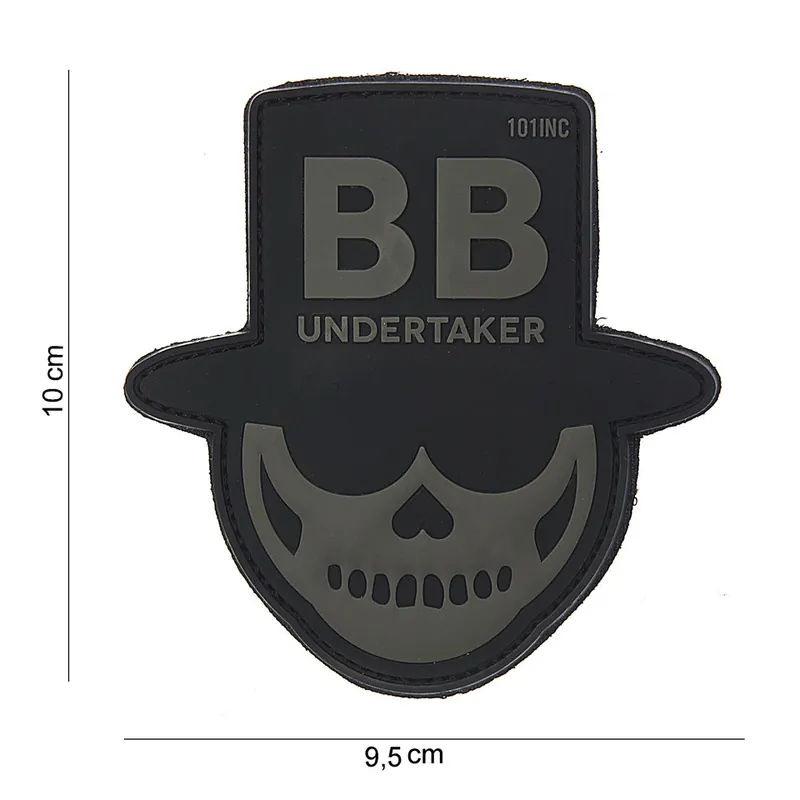 Klett Patch 3D PVC No.10104 BB Undertaker schwarz/grau 10,0 x 9,5 Expressversand