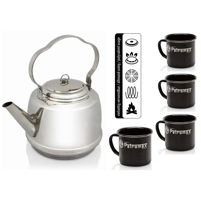 Jetzt Bestellen Set Petromax Teekessel 3,0 Liter + 4 Emaille Tassen