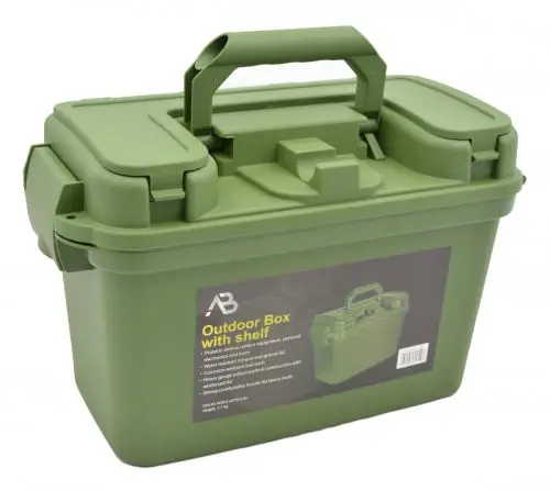 Letzte Chance Transportkiste Outdoor Box Kunststoff oliv 38 x 19 x 24 cm