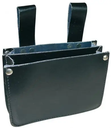 Gürteltasche mit 2 Fächern Leder schwarz Restposten Neue Ware