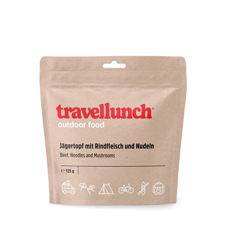 Garantierte Lieferung Travellunch Verpflegung Jägertopf mit Rind 125g = 76,00 €/kg