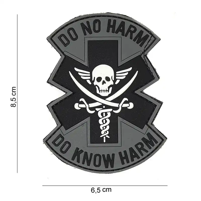 Sonderaktion Klett Patch 3D PVC No.11701 Do no harm grau/schwarz/weiß 6,5 x 8,5