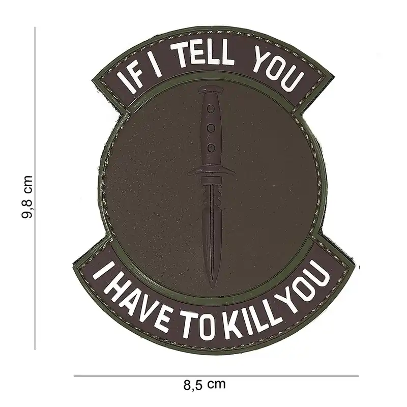 Geprüft Klett Patch 3D PVC No.16094 If I tell you braun/grün/weiß 8,5 x 9,8