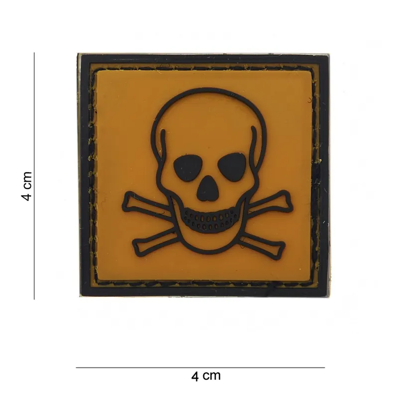 PVC Klettpatch No.13055 Toxic gelb/schwarz 4 x 4 Echt