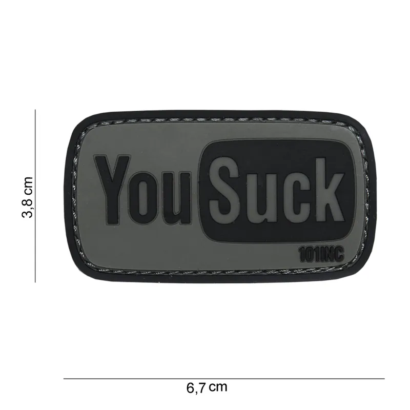 Sofort Bestellen Klett Patch 3D No.14068 You Suck grau/schwarz 3,8 x 6,7