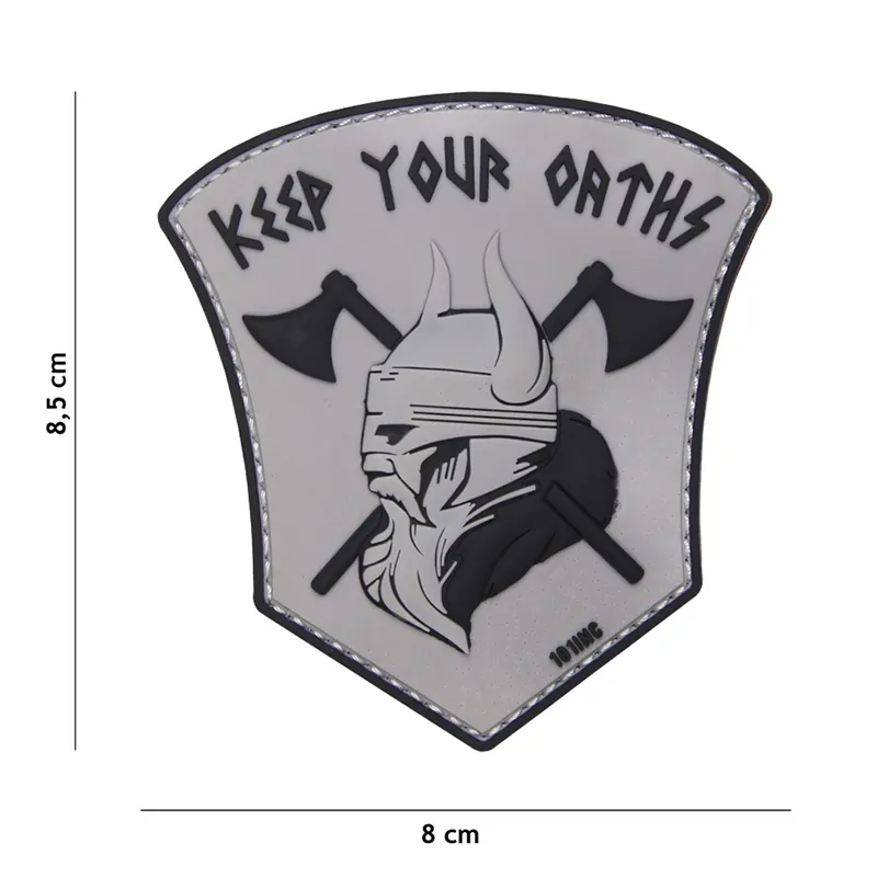 Klett Patch 3D PVC No.19004 Keep Our Oaths grau/schwarz 8 x 8,5 Finale Aktion