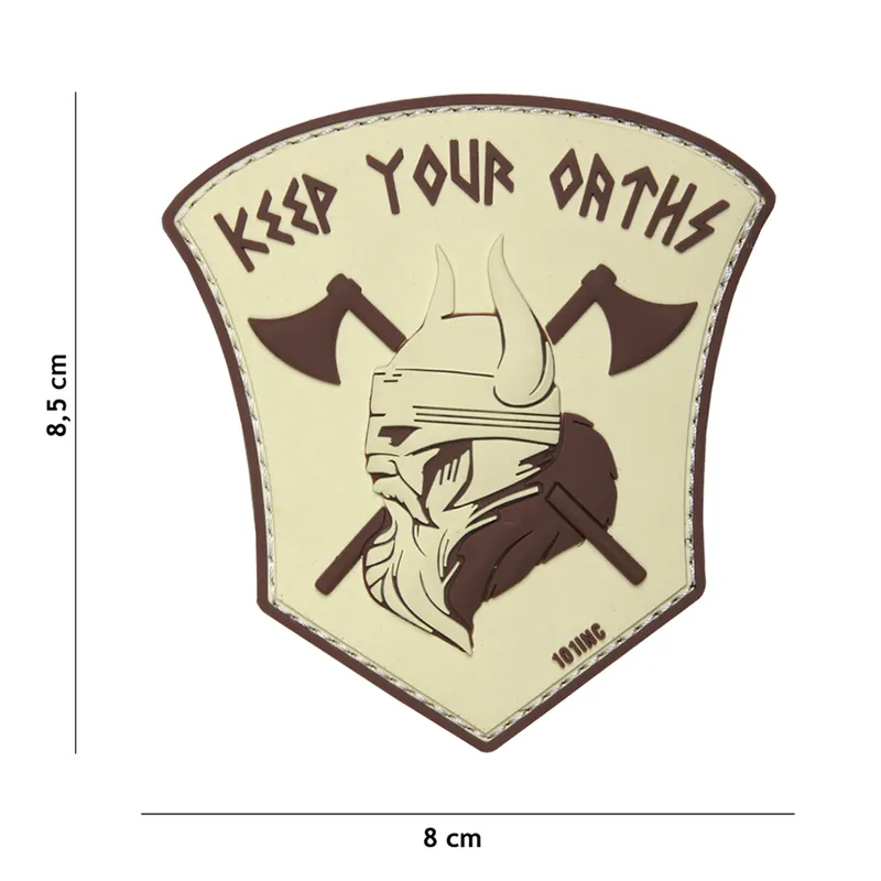 Klett Patch 3D PVC No.19003 Keep Our Oaths beige/braun 8 x 8,5 Nur Für Kurze Zeit