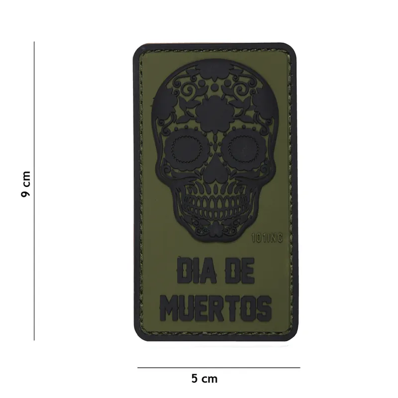 Heißes Angebot Klett Patch 3D No.16014 Dia de Muertos grün/schwarz 5 x 9
